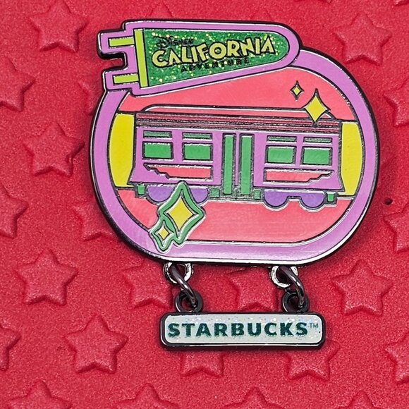 Disney California Adventure Starbucks Mystery Pin Set - Red Car Trolley - Picture 1 of 2